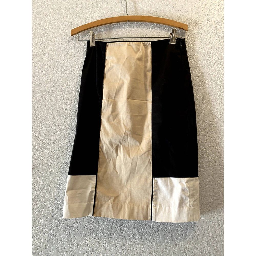 white house black market womens size 0 skirt tan white black pencil skirt‎